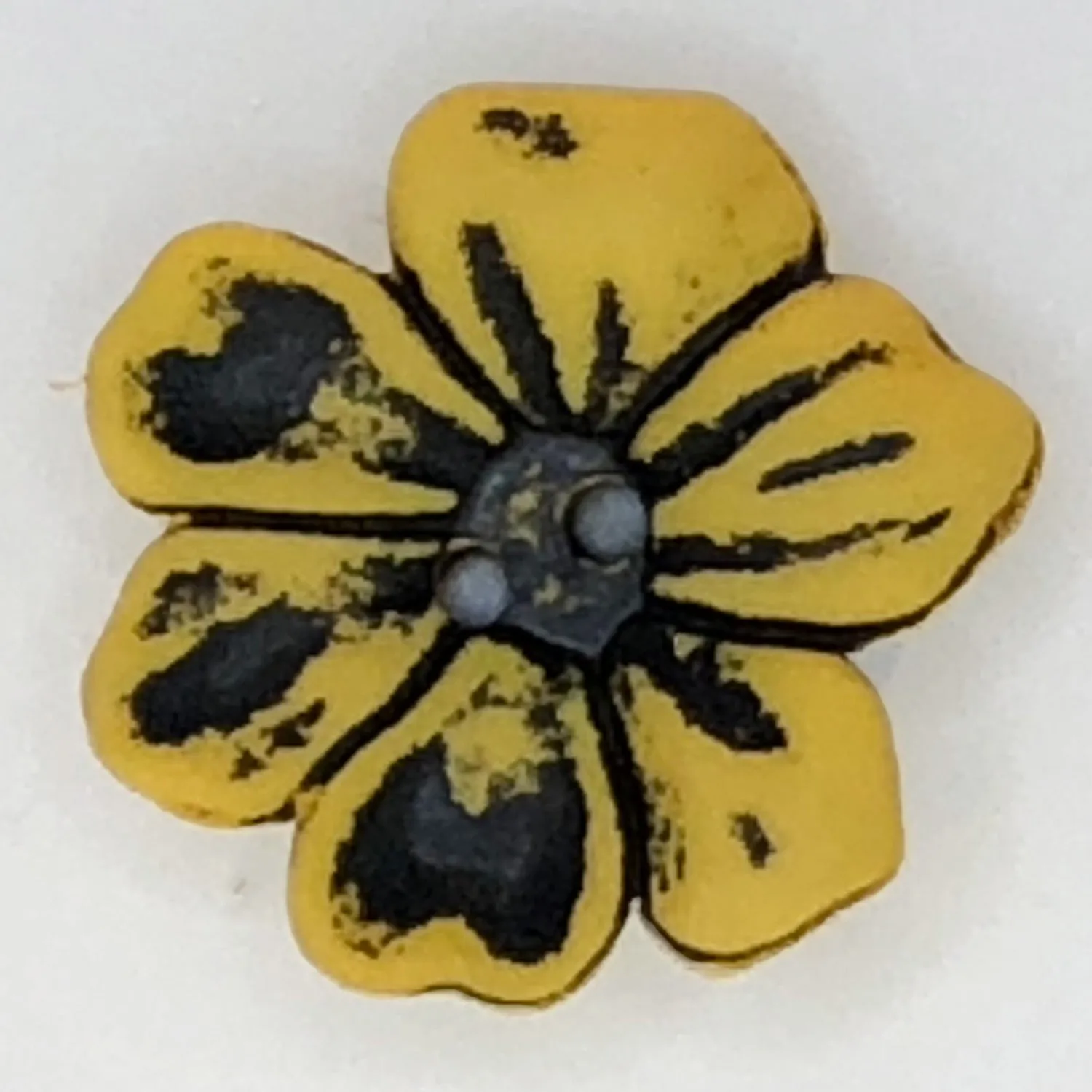 2 Hole Matt Flower Frangipani Button 15mm