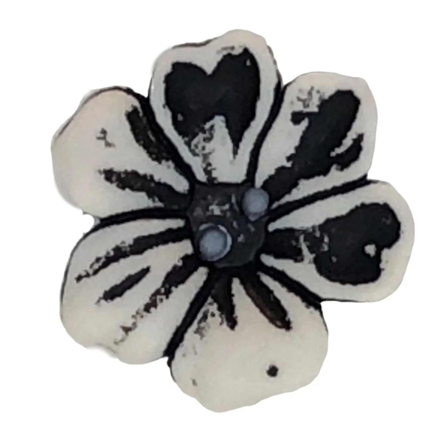 2 Hole Matt Flower Frangipani Button 15mm