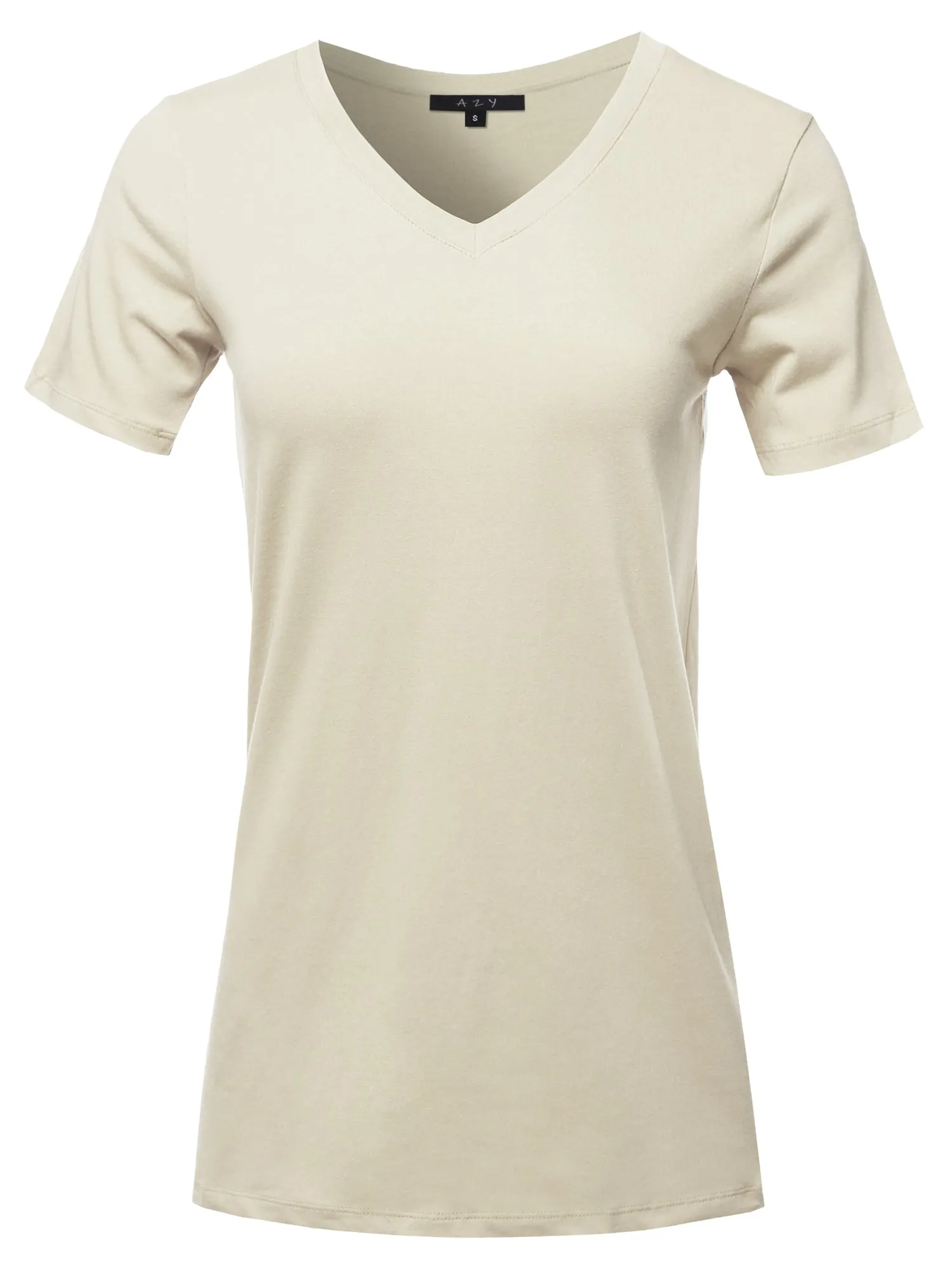 Basic Solid Premium Cotton Short Sleeve V-neck T Shirt Tee Tops