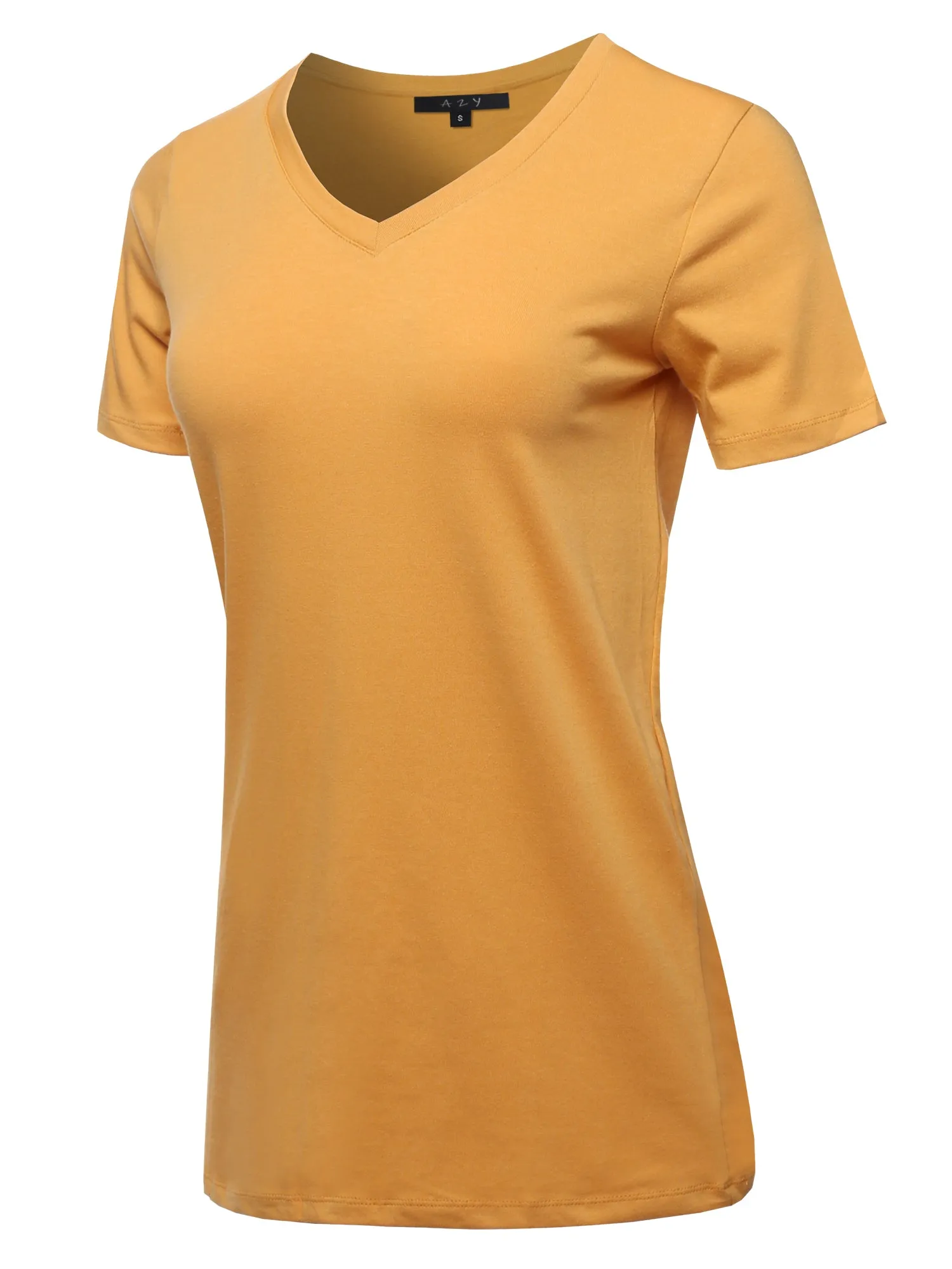 Basic Solid Premium Cotton Short Sleeve V-neck T Shirt Tee Tops