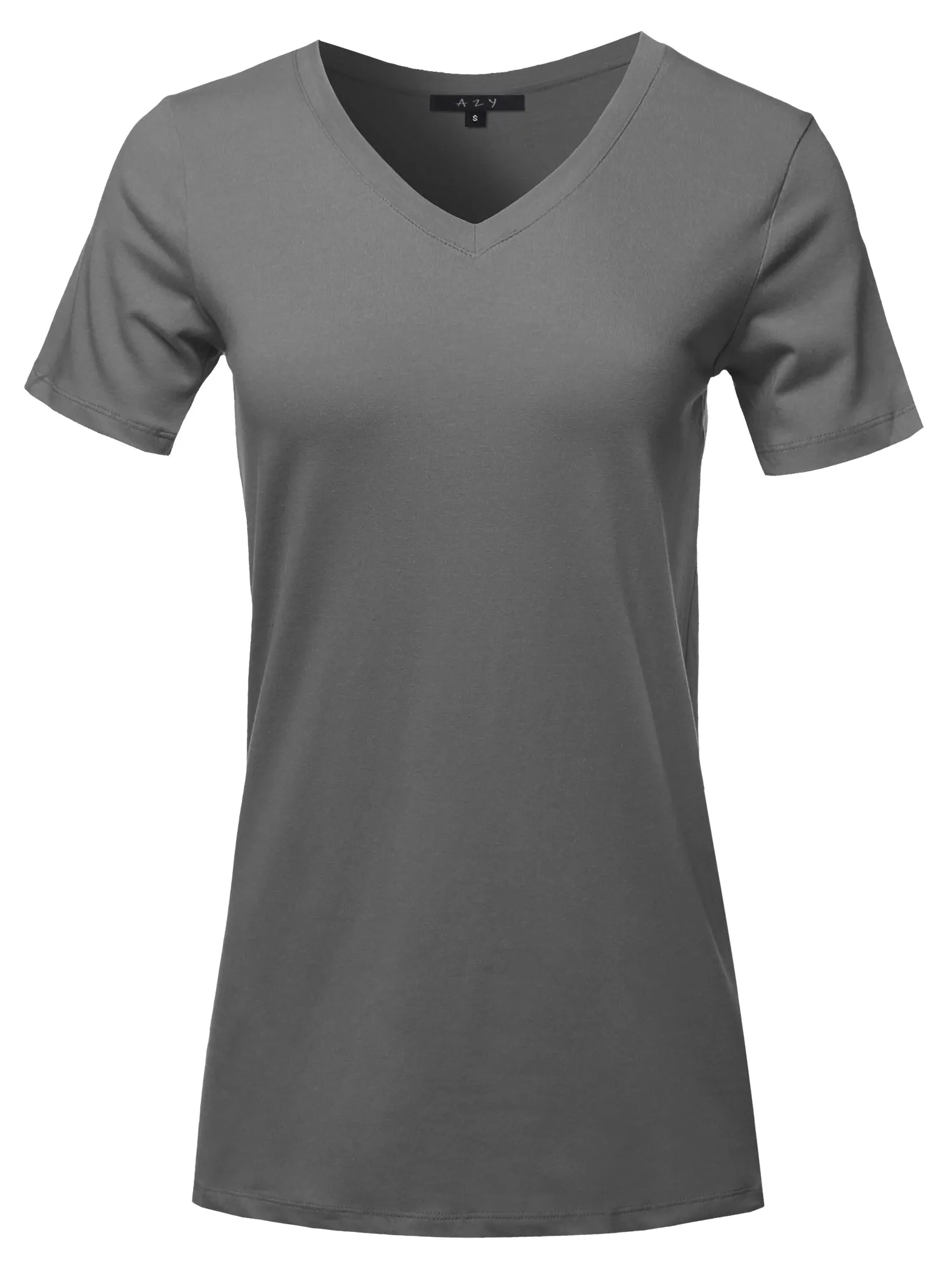 Basic Solid Premium Cotton Short Sleeve V-neck T Shirt Tee Tops