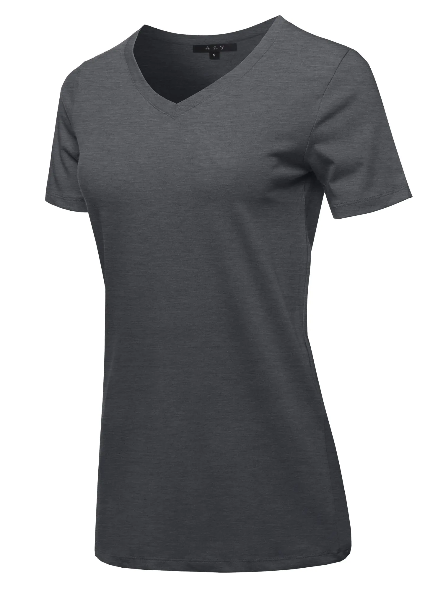 Basic Solid Premium Cotton Short Sleeve V-neck T Shirt Tee Tops