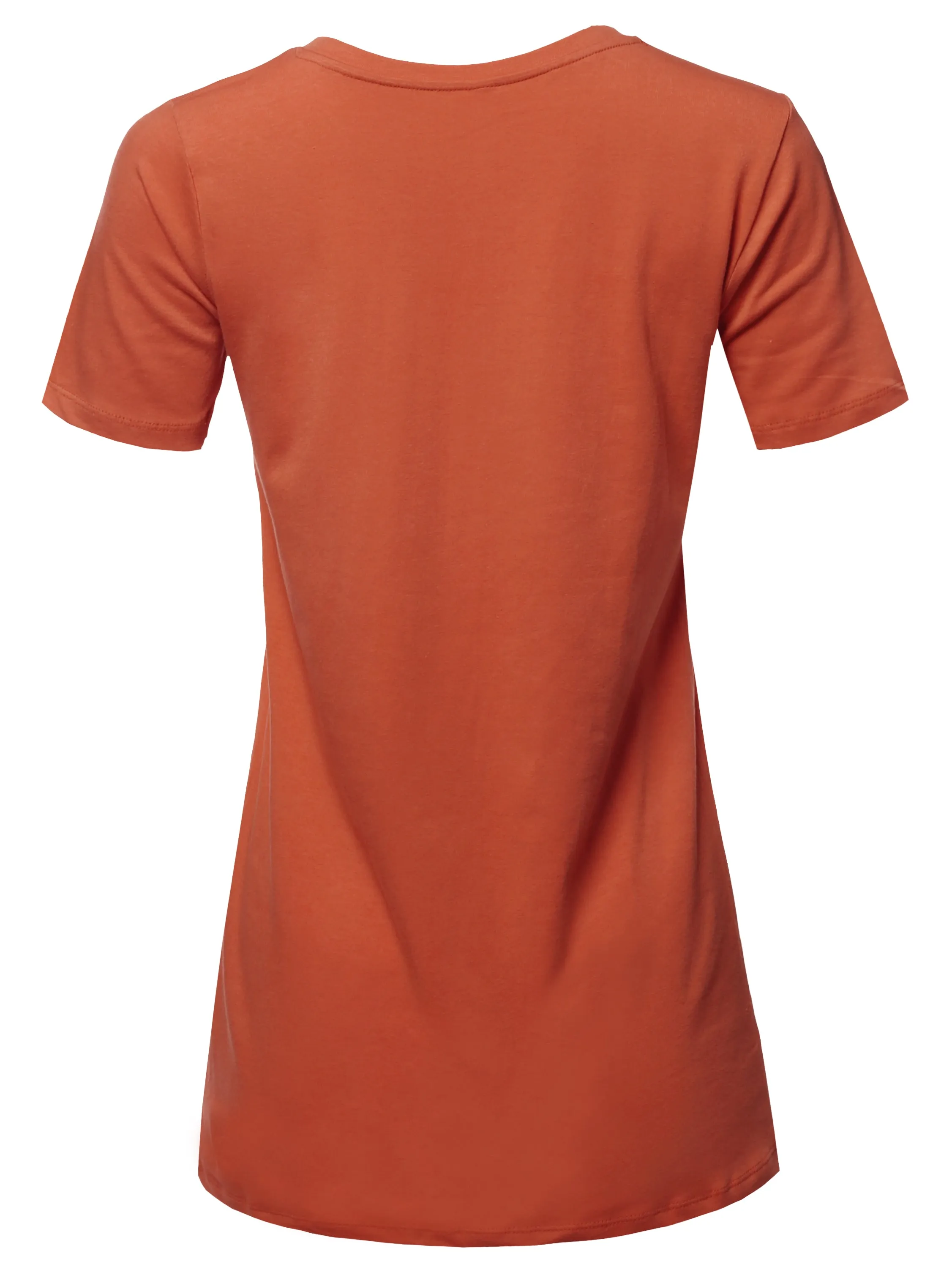 Basic Solid Premium Cotton Short Sleeve V-neck T Shirt Tee Tops