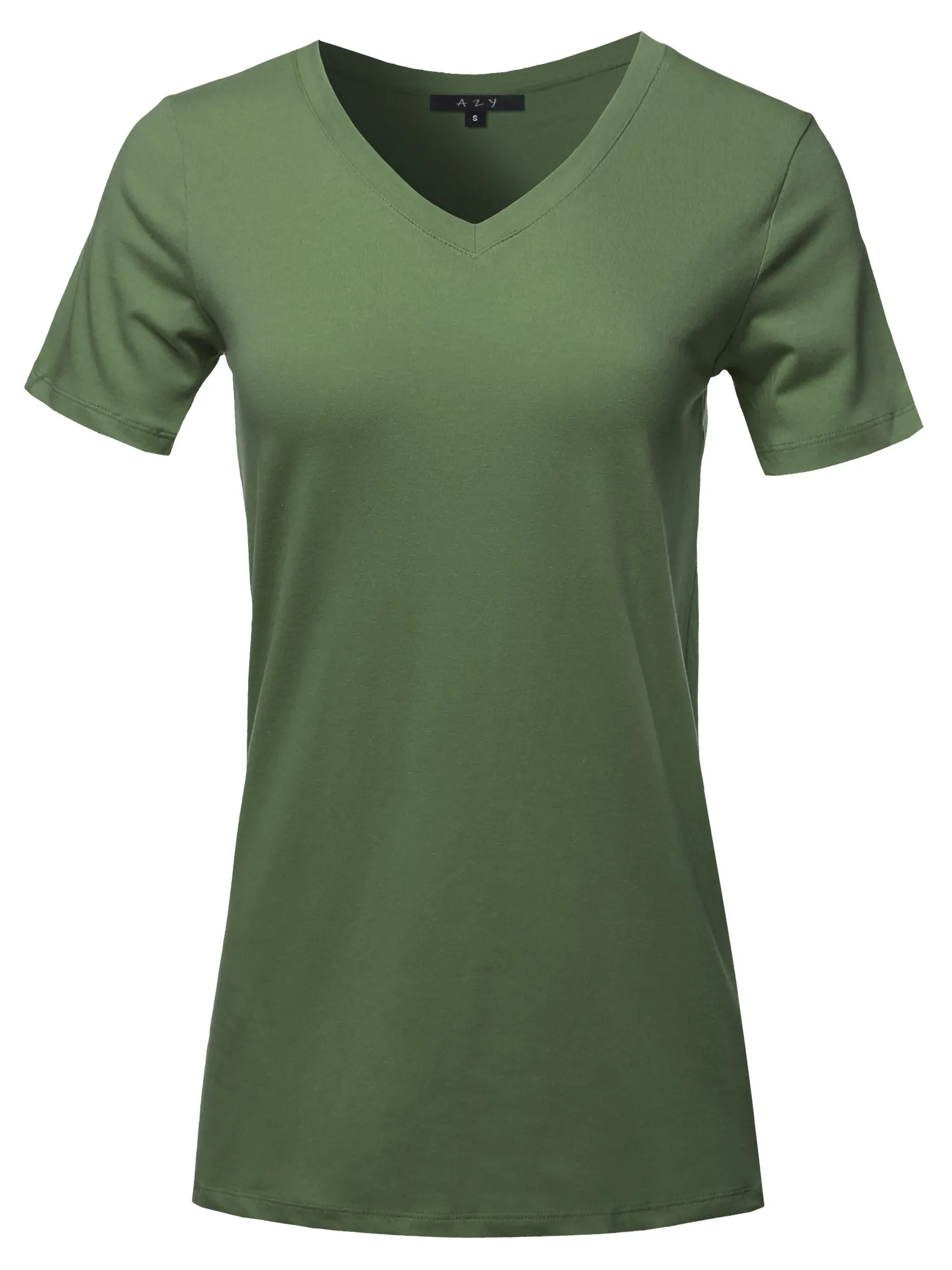 Basic Solid Premium Cotton Short Sleeve V-neck T Shirt Tee Tops