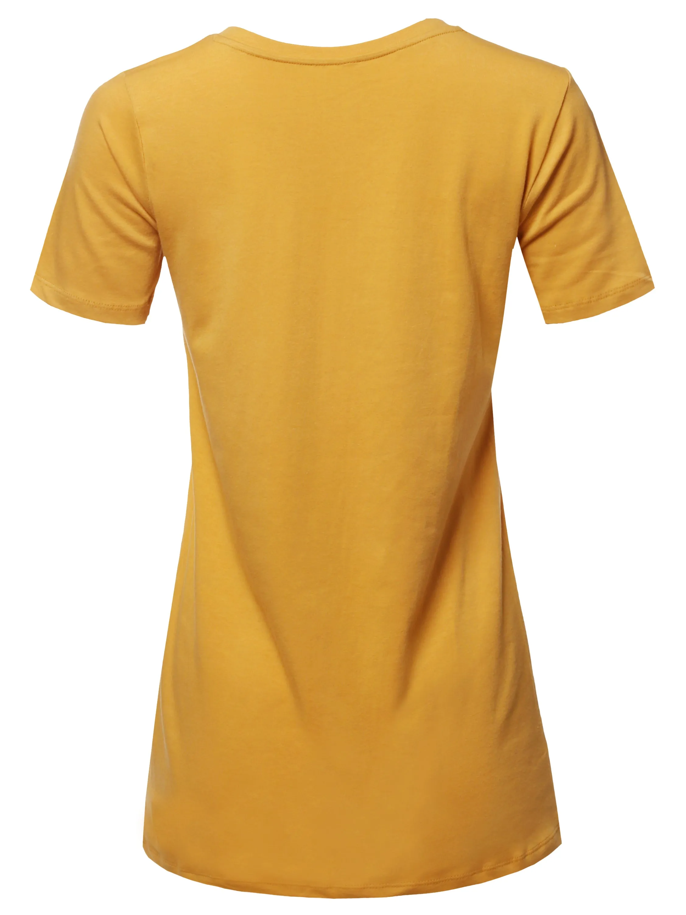 Basic Solid Premium Cotton Short Sleeve V-neck T Shirt Tee Tops