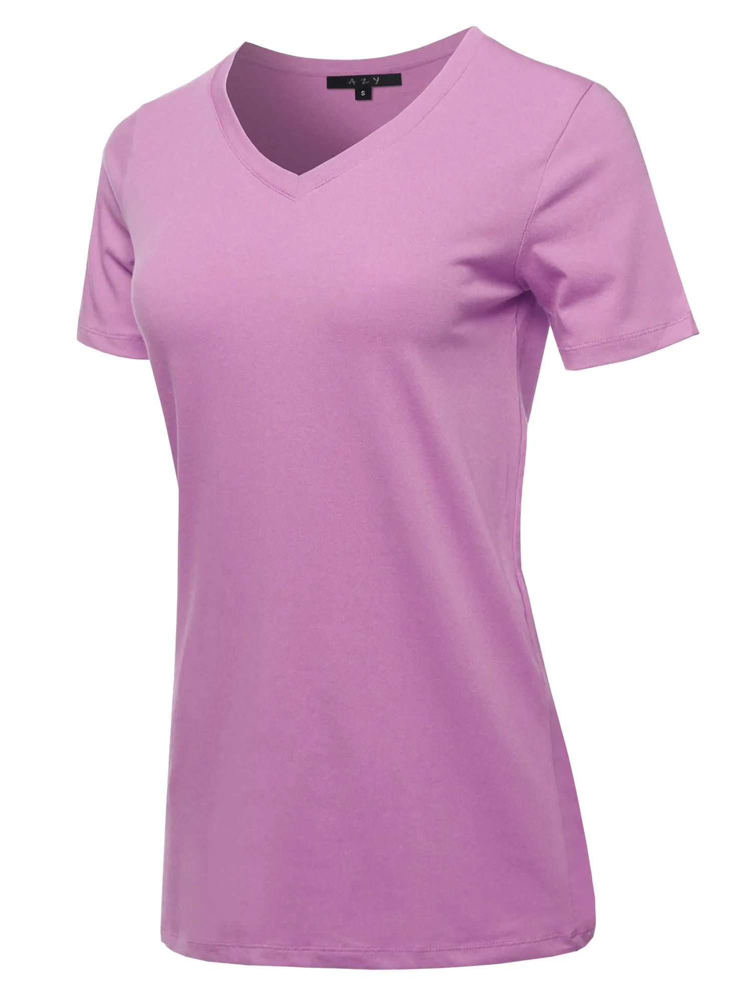 Basic Solid Premium Cotton Short Sleeve V-neck T Shirt Tee Tops