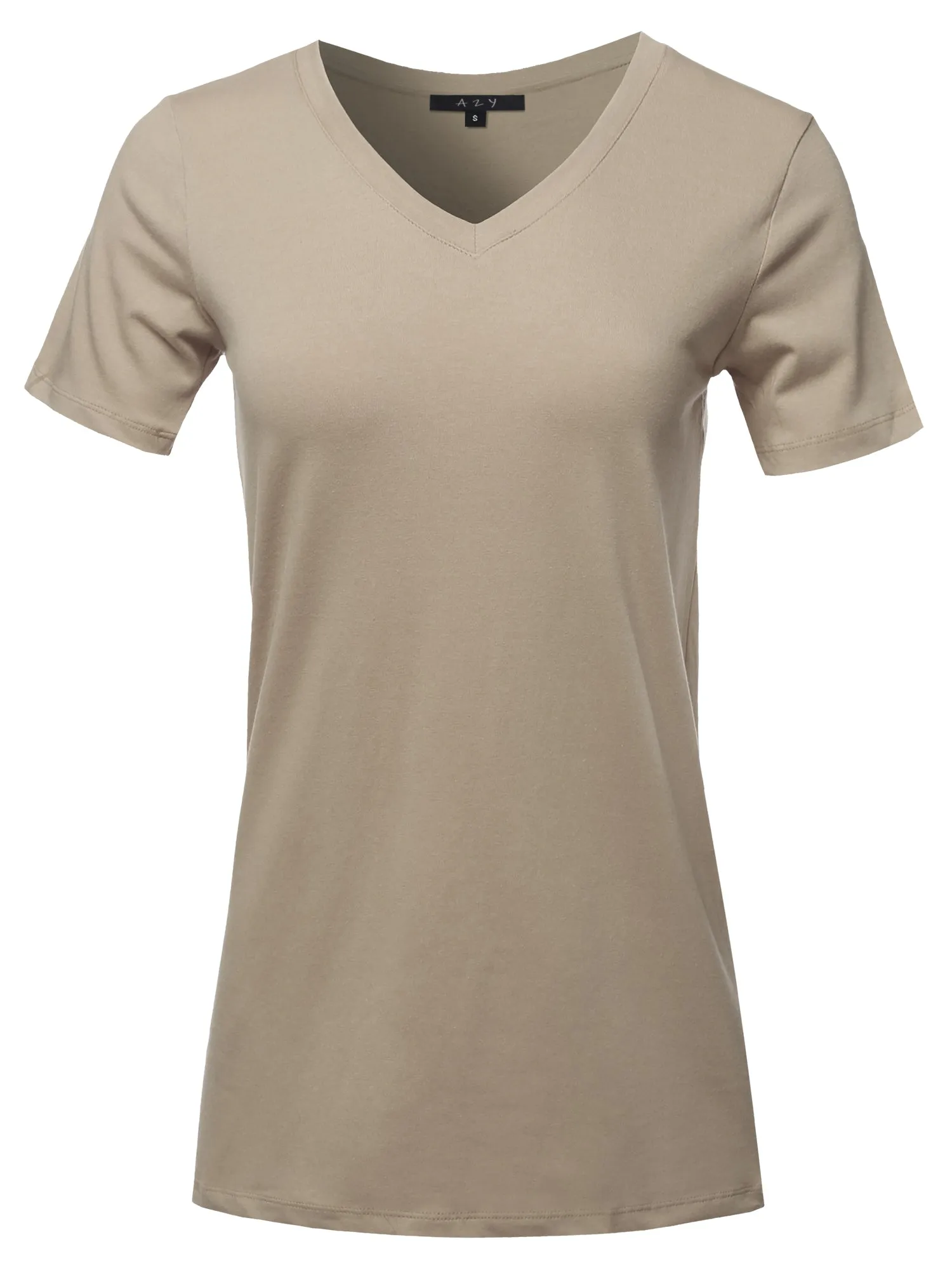 Basic Solid Premium Cotton Short Sleeve V-neck T Shirt Tee Tops