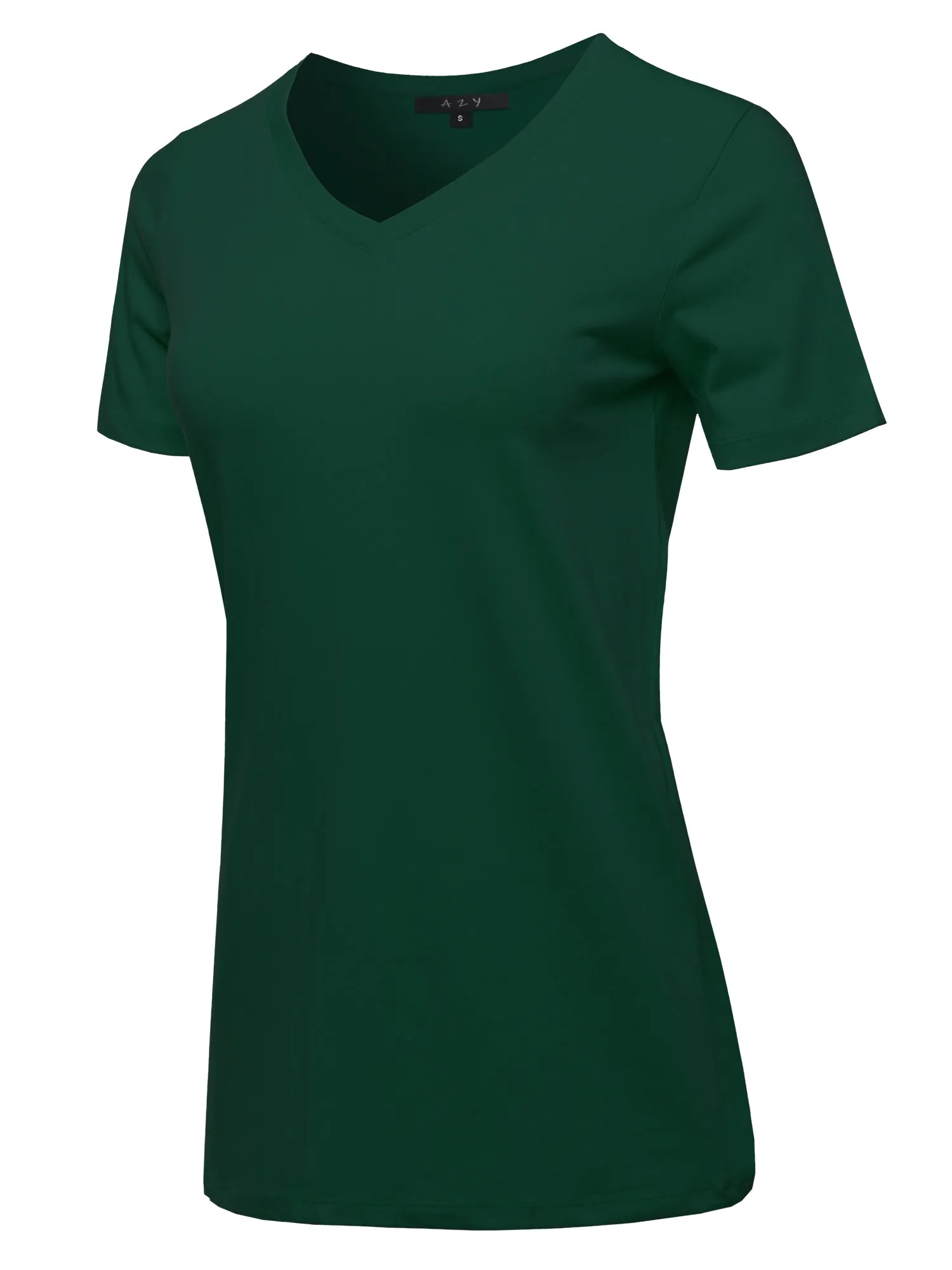 Basic Solid Premium Cotton Short Sleeve V-neck T Shirt Tee Tops