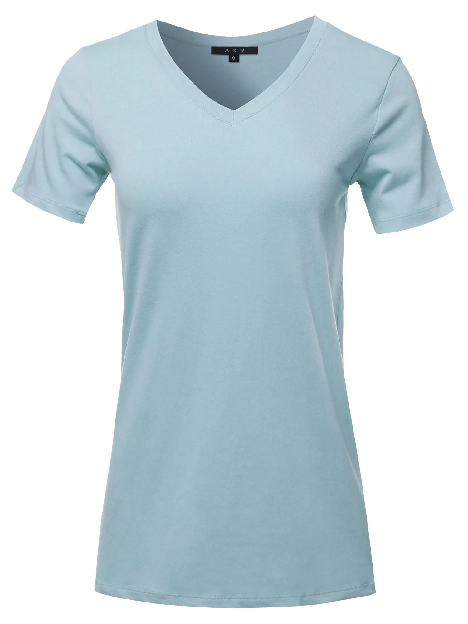 Basic Solid Premium Cotton Short Sleeve V-neck T Shirt Tee Tops