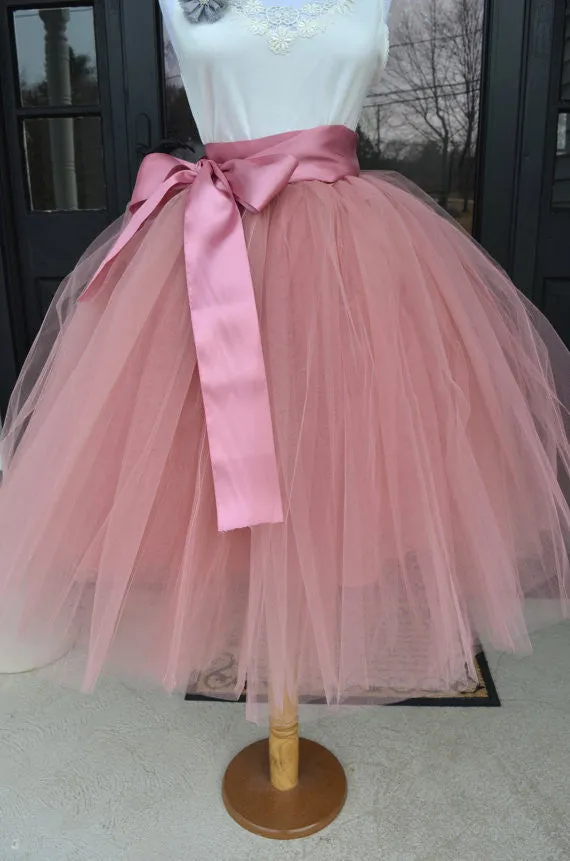 Beautiful Multi-layer Pure Color A-line Tulle Skirt