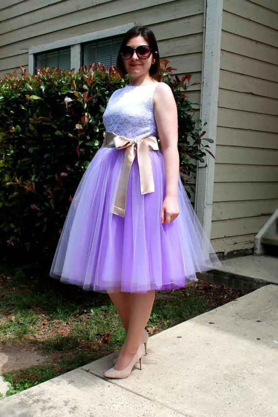 Beautiful Multi-layer Pure Color A-line Tulle Skirt