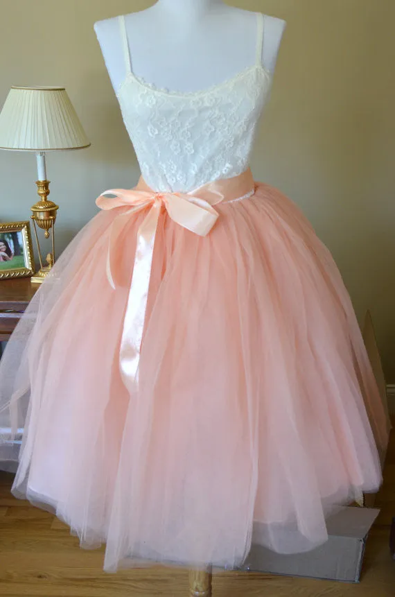 Beautiful Multi-layer Pure Color A-line Tulle Skirt