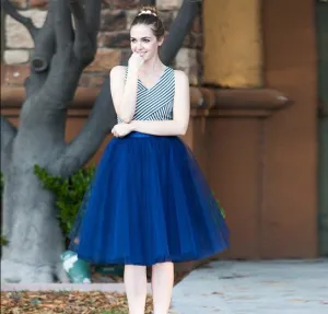 Beautiful Multi-layer Pure Color A-line Tulle Skirt