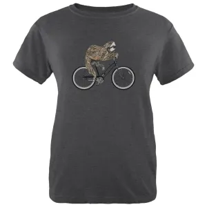 Bicycle Sloth Womens Soft Heather T Shirt