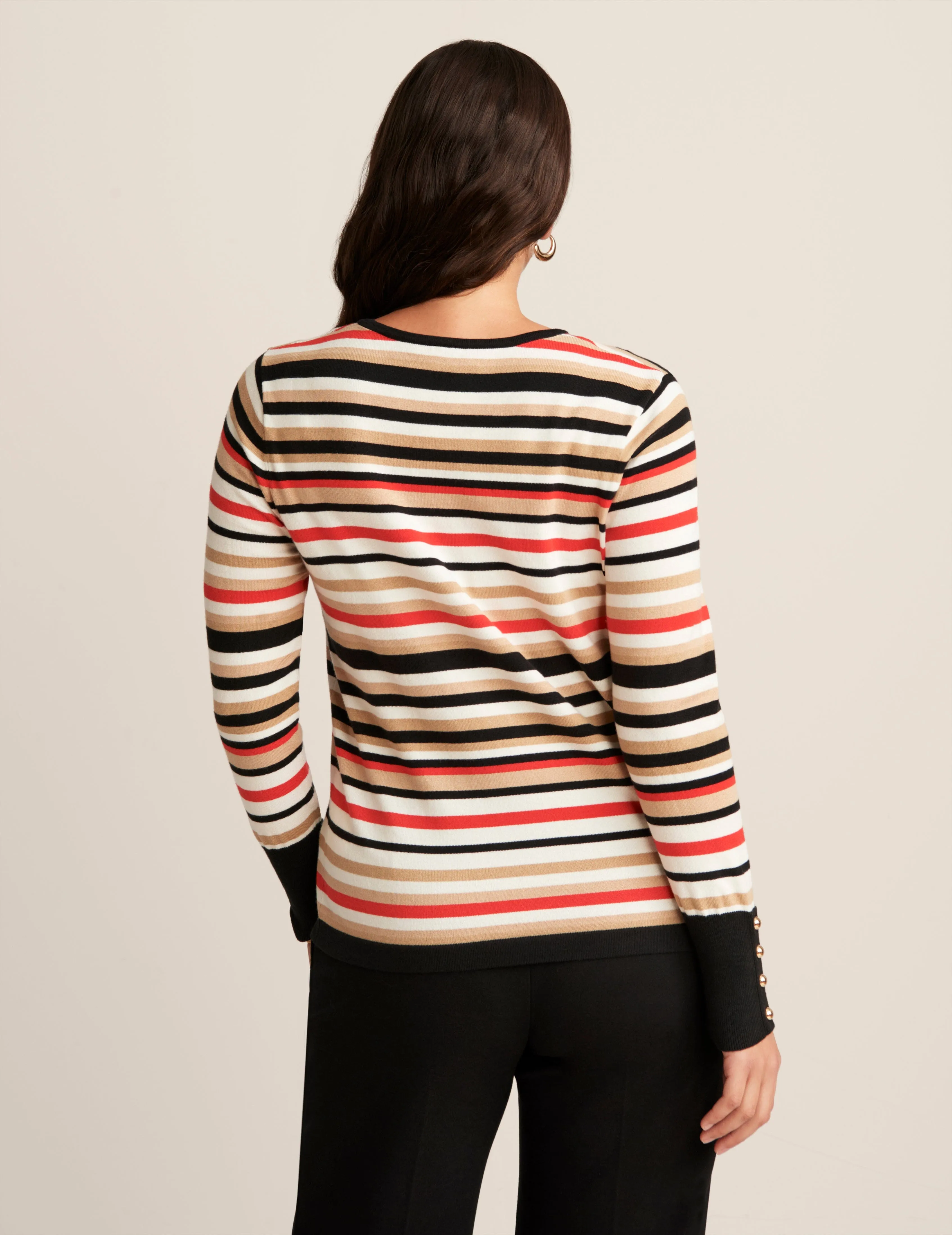 Boat Neck Button Sleeve Sweater