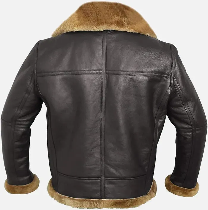 Bomber Ginger Men Bomber Sheepskin Leather Jacket