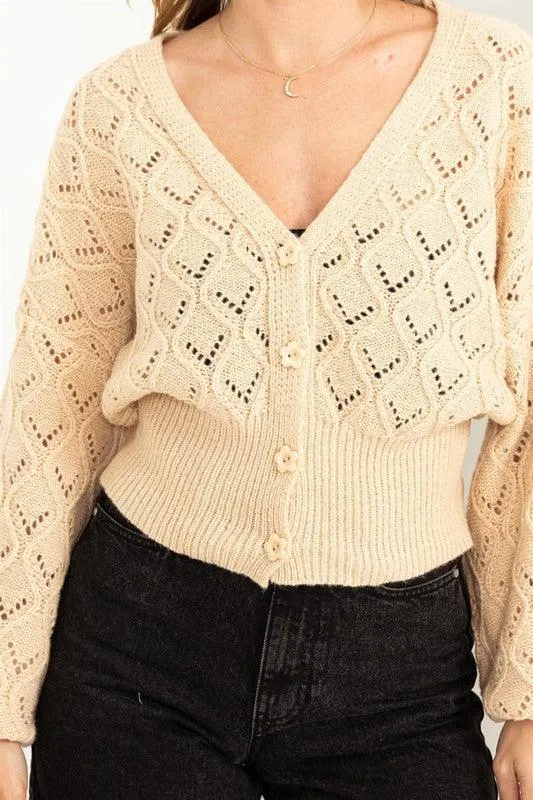 Days Together Pointelle Sweater Cardigan