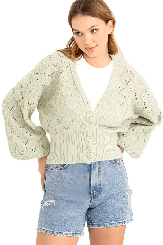 Days Together Pointelle Sweater Cardigan