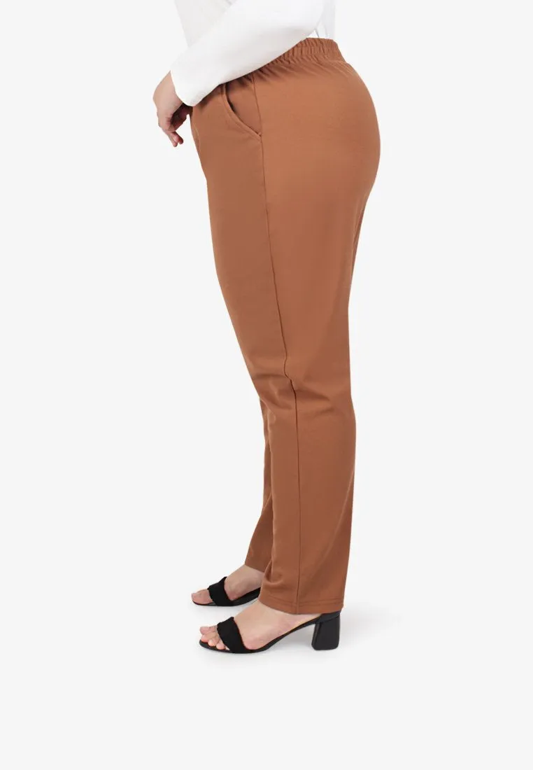 Mattea Minimalist Tapered Pants - Sienna Brown