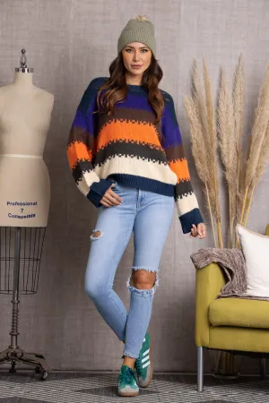 MULTI PATTERN KNITTED SWEATER-ILT1152 by Stylish Wholesale Inc