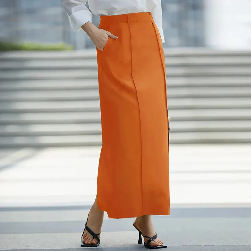 Office Lady Oversized Elegant Summer Long Skirts Office Lady Oversized Elegant Summer Long Skirts