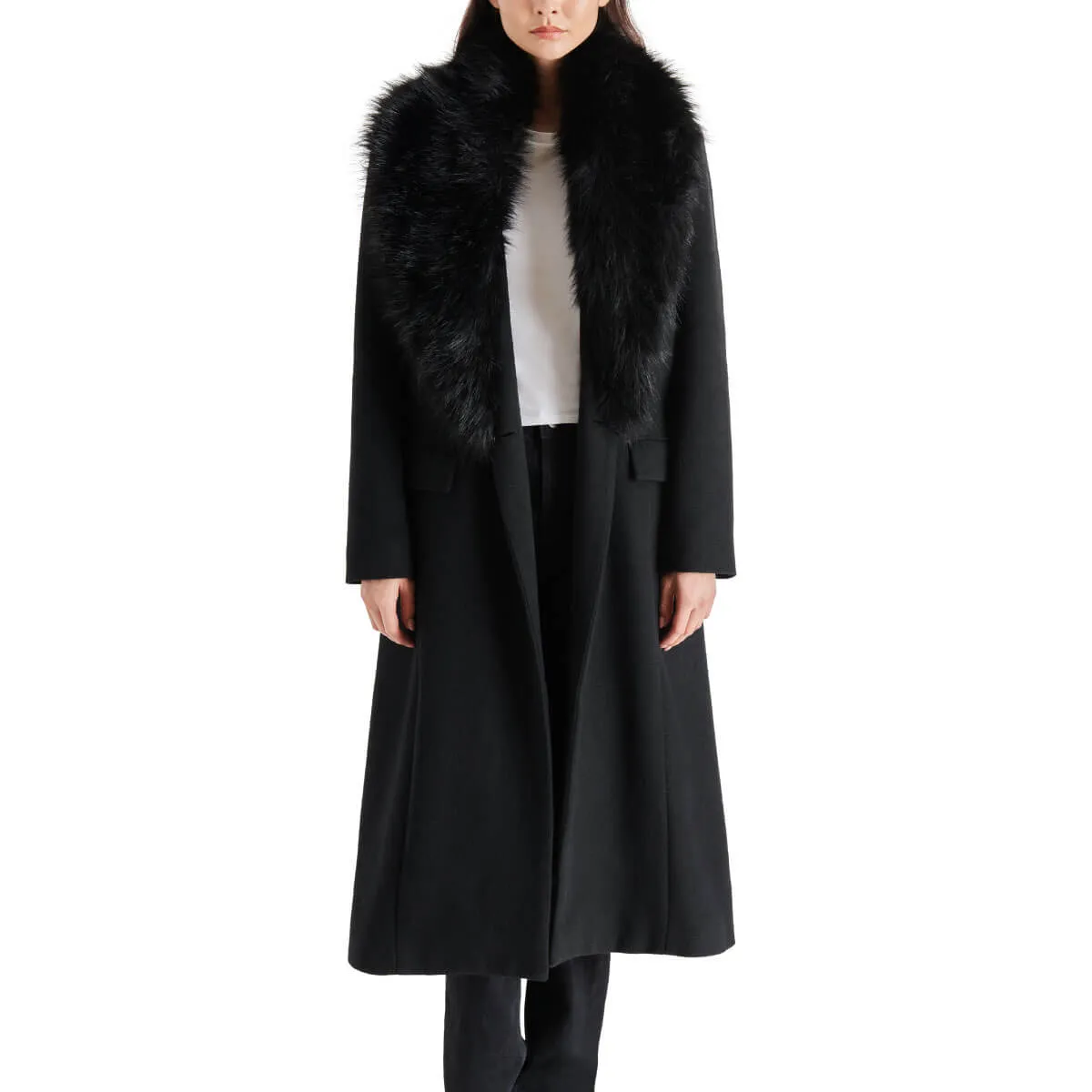 Steve Madden Faux Fur Collar Prince Coat