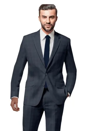 Stylish Blue Windowpane Suit