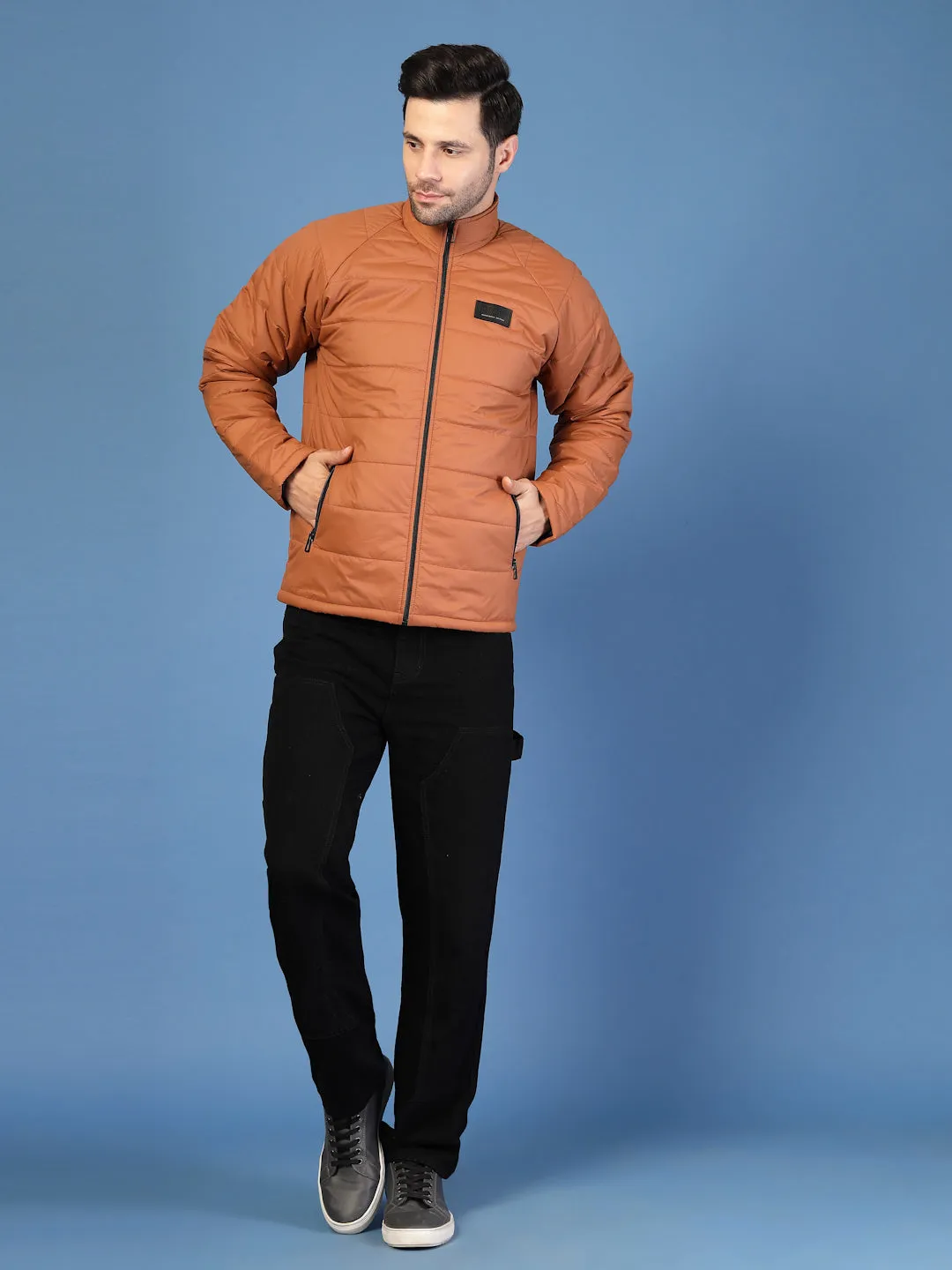 Stylish Solid Puffer Jacket