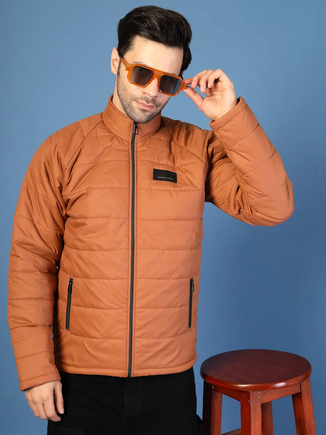 Stylish Solid Puffer Jacket