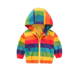 Unisex Hooded Rainbow Jacket For Kids