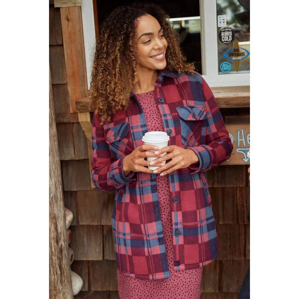 Weird Fish Ladies  Autumn Oversized Check Fleece Shacket