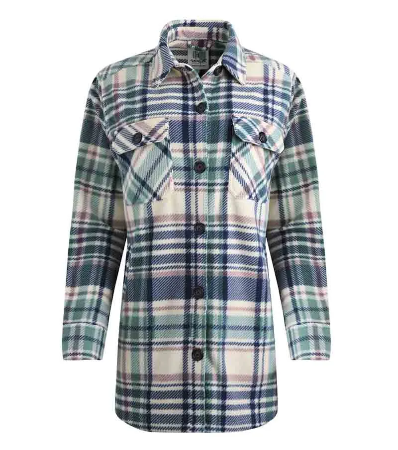 Weird Fish Ladies  Autumn Oversized Check Fleece Shacket